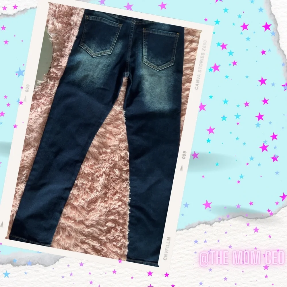 DISTRESSED RIPPED JEANS - Picture 2 of 2